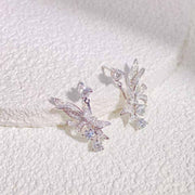 Natural White Diamond Leaf Two Ways Earrings D1.40ct 18K